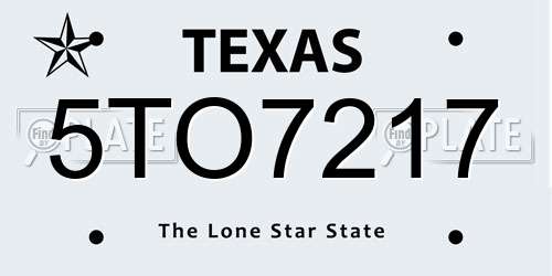 5TO7217 Texas License Plate
