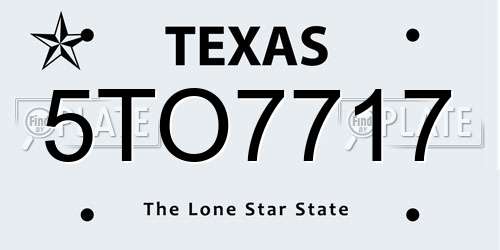 5TO7717 Texas License Plate