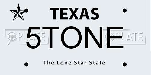 5TONE Texas License Plate