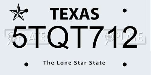 5TQT712 Texas License Plate