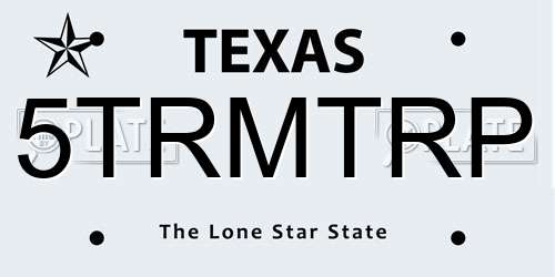 5TRMTRP Texas License Plate