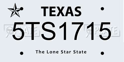 5TS1715 Texas License Plate