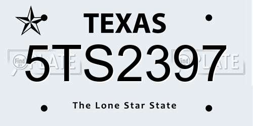 5TS2397 Texas License Plate