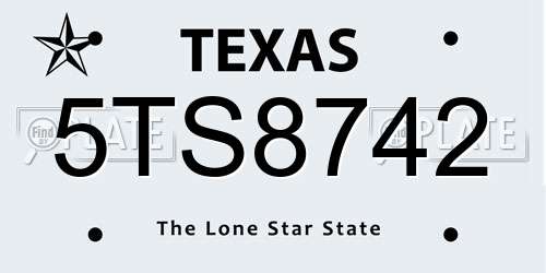 5TS8742 Texas License Plate