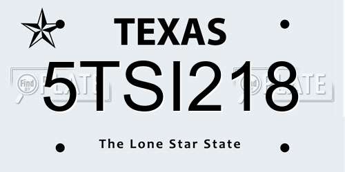 5TSI218 Texas License Plate
