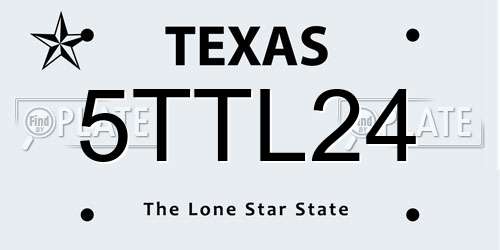 5TTL24 Texas License Plate