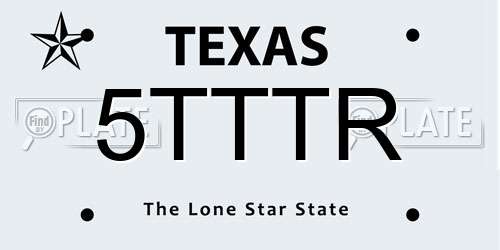 5TTTR Texas License Plate