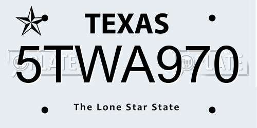 5TWA970 Texas License Plate