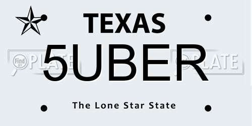 5UBER Texas License Plate