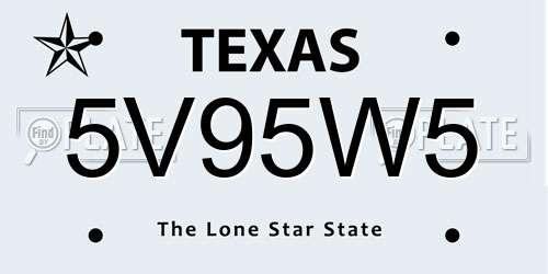5V95W5 Texas License Plate