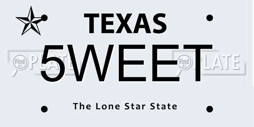 5WEET Texas License Plate