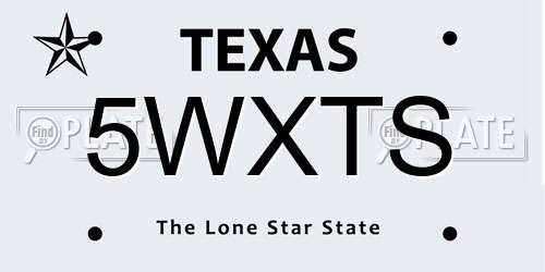 5WXTS Texas License Plate