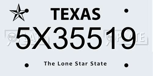 5X35519 Texas License Plate