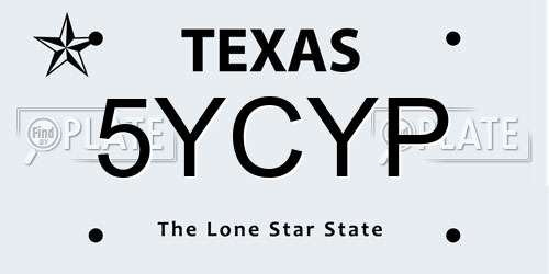 5YCYP Texas License Plate