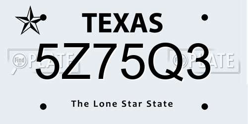 5Z75Q3 Texas License Plate