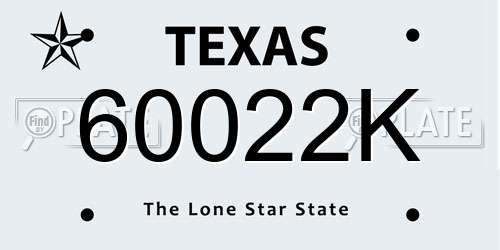 60022K Texas License Plate