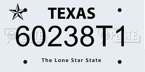 60238T1 Texas License Plate