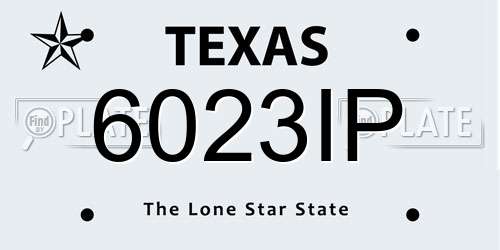 6023IP Texas License Plate