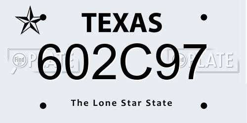 602C97 Texas License Plate