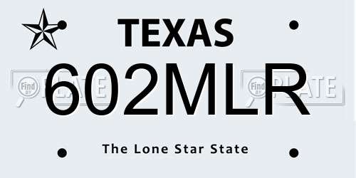 602MLR Texas License Plate