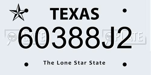 60388J2 Texas License Plate
