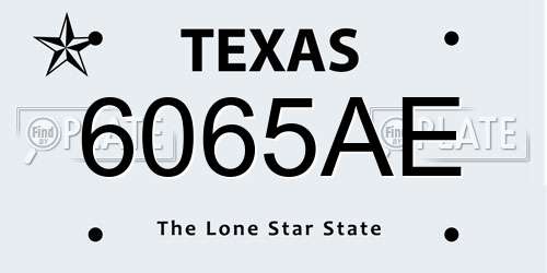 6065AE Texas License Plate
