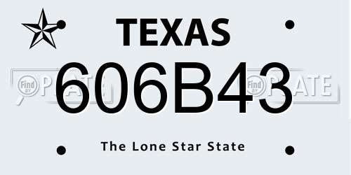 606B43 Texas License Plate