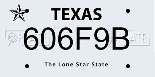 606F9B Texas License Plate