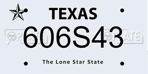 606S43 Texas License Plate