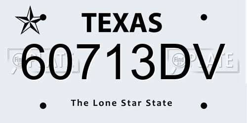 60713DV Texas License Plate