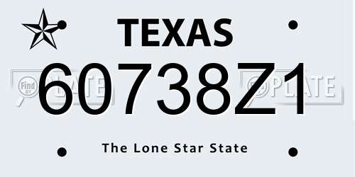 60738Z1 Texas License Plate