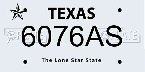 6076AS Texas License Plate