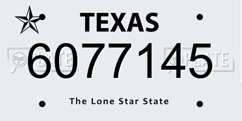 6077145 Texas License Plate