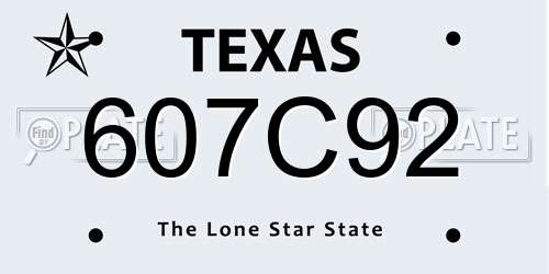 607C92 Texas License Plate