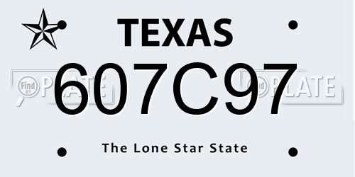 607C97 Texas License Plate