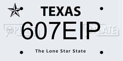 607EIP Texas License Plate
