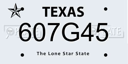 607G45 Texas License Plate