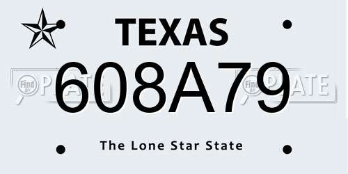 608A79 Texas License Plate