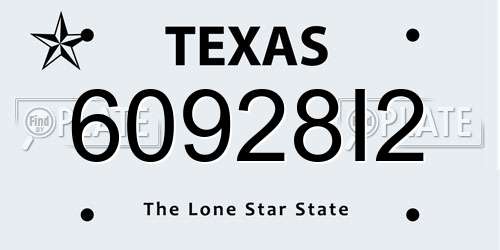 60928I2 Texas License Plate