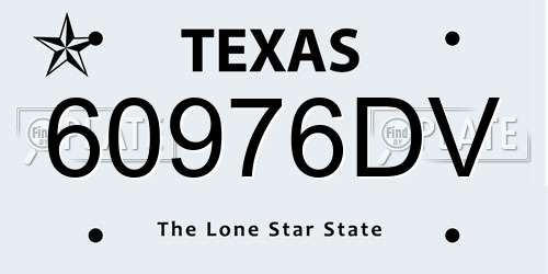 60976DV Texas License Plate