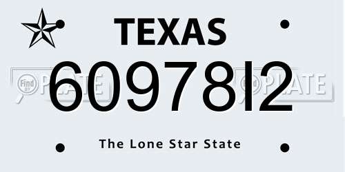 60978I2 Texas License Plate