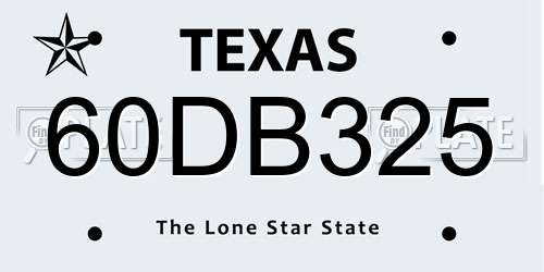 60DB325 Texas License Plate