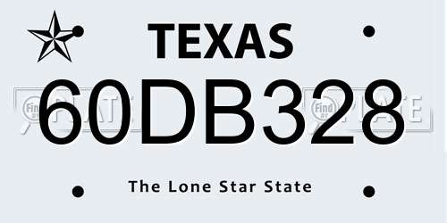 60DB328 Texas License Plate