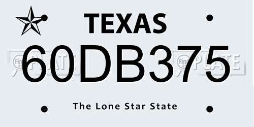 60DB375 Texas License Plate