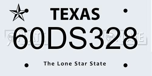 60DS328 Texas License Plate