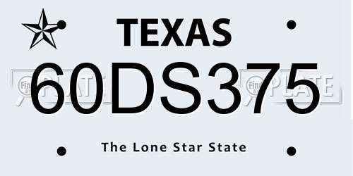 60DS375 Texas License Plate