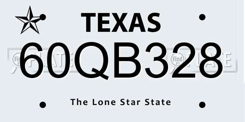 60QB328 Texas License Plate