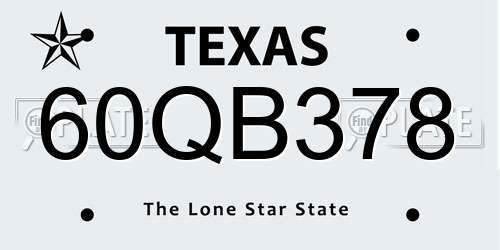 60QB378 Texas License Plate