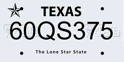 60QS375 Texas License Plate