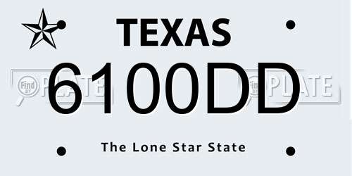 6100DD Texas License Plate